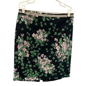 Talbots Pencil Skirt Size 14P 14 Oprah Collection Cottagecore Navy Blue Floral